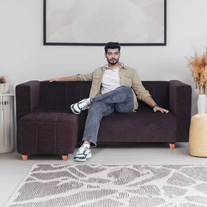 Seventh Heaven Tokyo with 1 Ottoman, Chenille Molfino Fabric 4 Seater Sofa