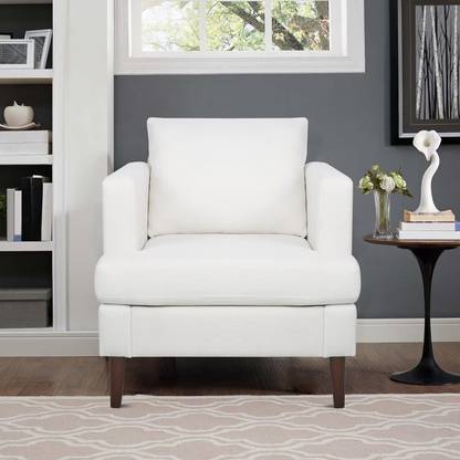 DMK Solid Wood Framed Upholstered One Seater Fabric Sofa For Living Room | Office | Fabric 1 Seater Sofa