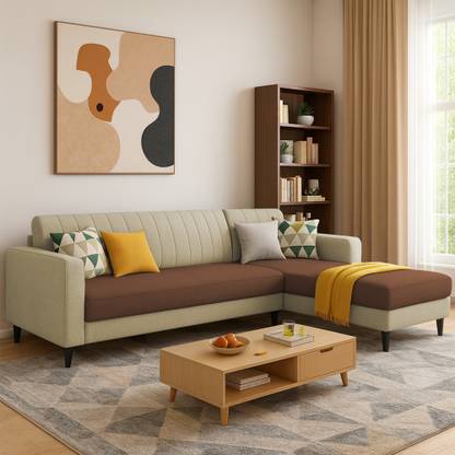 Casaliving Moris RHS Fabric 6 Seater  Sofa