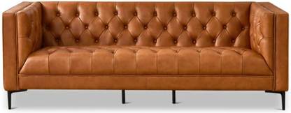 Thelevel Madison Mid-Century 3 Leatherette 3 Seater  Sofa