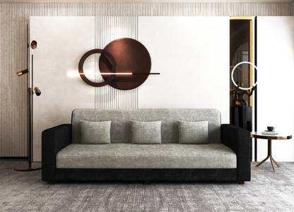 Flipkart Perfect Homes Molfino Fabric Sofa with Cushions for Living Room Office & Hotel Furniture Fabric 3 Seater  Sofa