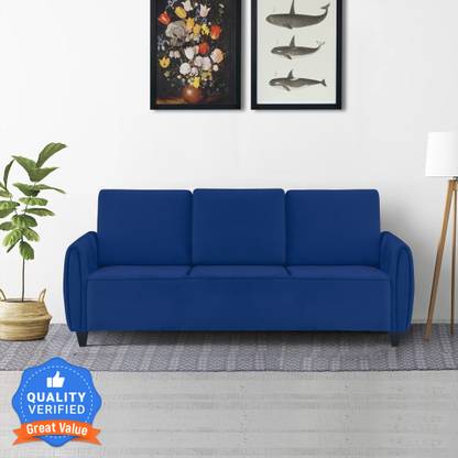 Flipkart Perfect Homes Bibury Three Seater Sofa Blue Fabric 3 Seater  Sofa