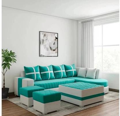 lifestyle furniture DAMASS GREEN Leatherette 8 Seater Sofa