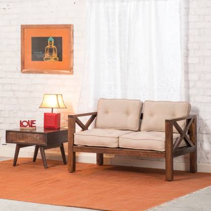 The Jaipur Living Wooden Goa Fabric 2 Seater  Sofa