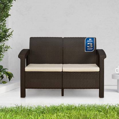 Nilkamal Goa 2 Seater Sofa with Cushion|Indoor|Outdoor, Patio,Gardens,Café Furniture Fabric 2 Seater  Sofa