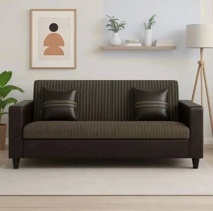 Flipkart Perfect Homes Crete Leatherette Comfortable Stylish Fabric 3 Seater  Sofa