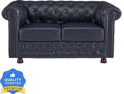 Durian Elton Blue Leatherette 2 Seater  Sofa