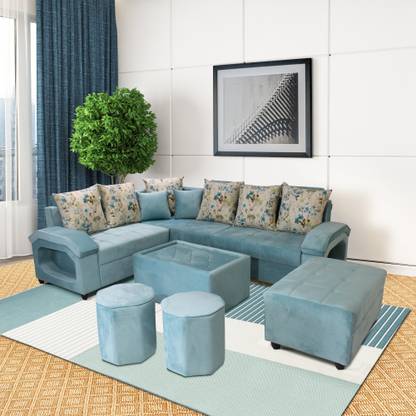 Urban Daily Ventura L Shape for Living Room Fabric 9 Seater  Sofa