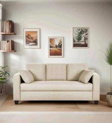 Mintwud from Pepperfry Bingo Sheesham Wood Velvet 3 Seater Sofa/Wooden 3 Seater Sofa For Home Solid Wood 3 Seater  Sofa