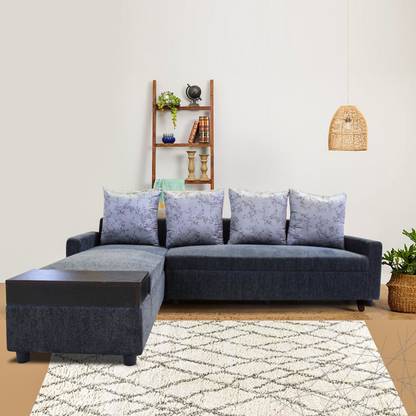 एलटॉप Ruby L Shape Sofa With Storage And Cushions कपड़ा सोफ़ा