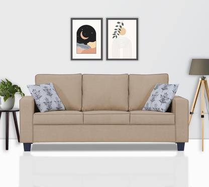 KDDecor Solid Wood Framed Upholstered Three Seater Fabric Sofa For Living Room/ Office | Fabric 3 Seater  Sofa
