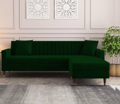 Klenta Home Decor Fabric 'L' Shaped Four Seater Sofa For Living Room/ Office/ Guest Room || Fabric 4 Seater  Sofa