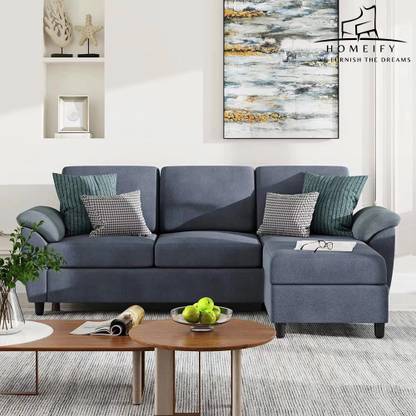 Homeify Elora 3-Person Sofa Interchangeable Couch Sofa Set for Living Room Fabric 3 Seater  Sofa
