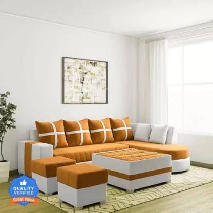 LSI DAMASS Leatherette 8 Seater  Sofa
