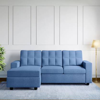 Godrej Interio Cyan Fabric 3 Seater Sofa