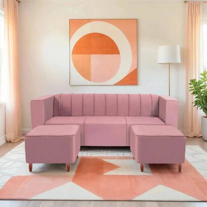 Seventh Heaven Sydney with 2 Ottoman, Polyester Holland Fabric 5 Seater  Sofa