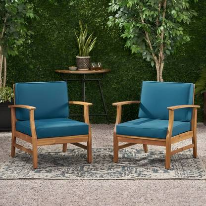 BAGARI ARTS Solid Sheesham Wood Set Of Two Sofa Chair For Living Room | Office | Fabric 1 Seater  Sofa