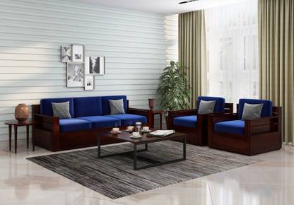 Divine Arts Pure Sheesham Wooden 5 Seater Sofa Set for Living Room and Office |Termite Free| Fabric 5 Seater  Sofa