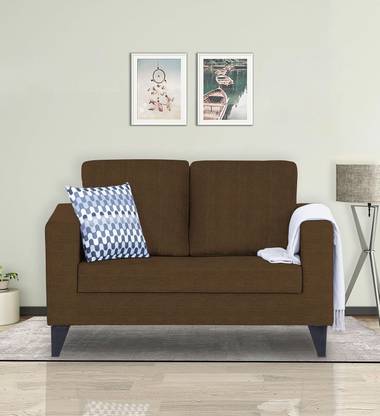 DMK Solid Wood Framed Upholstered Two Seater Fabric Sofa For Living Room/ Office | Fabric 2 Seater  Sofa