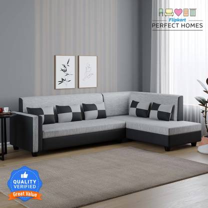 Flipkart Perfect Homes Haniry L-ShapeRight Facing ll For Living Room Comfortable Fabric 6 Seater  Sofa