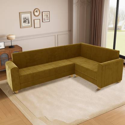 Dr Smith L-Shape 6 Seater Sofa, Extra Spacious Fabric 6 Seater  Sofa