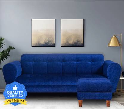 Seventh Heaven Milan with Ottoman, Chenille Molfino Fabric 4 Seater  Sofa