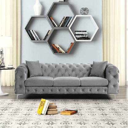Soul Light Art Classic Seater Luxury Chesterfield Sofa Fabric 3 Seater  Sofa