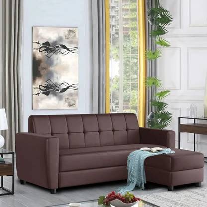 WAKESURE Premium Quality Velvet Fabric 4 Seater Sofa