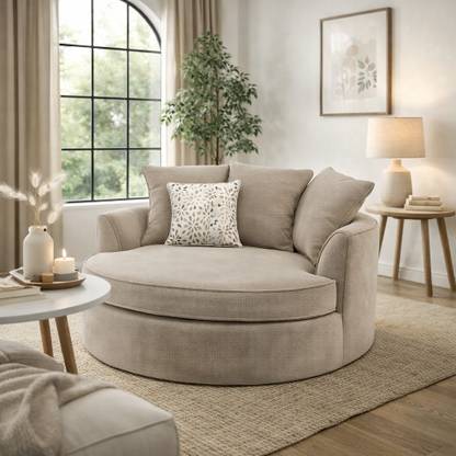 sofynest Aura Velvet Fully Upholstered Rounded Double Seater Sofa Fabric 2 Seater Sofa