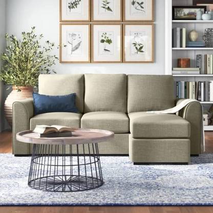 Comfort Couch Elegant 3 Seater L Shaped Sectional Sofa Set for Living Room Fabric 3 Seater  Sofa