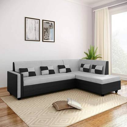 Homeify Rio RHS 6 Seater L Shape Sofa Set for Living Room Fabric 6 Seater  Sofa
