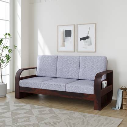 Allie Wood Fabric 3 Seater  Sofa