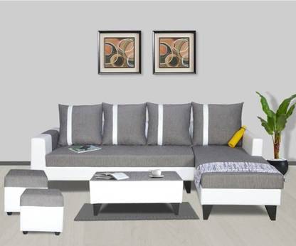 LIVEWELL LHS Premium Quality Holland Fabric 3 + 2 + 2 + 1 Sofa Set