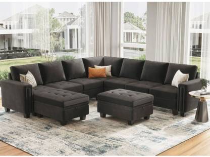 Torque Moris Interchangeable Modular Corner Fabric 8 Seater  Sofa