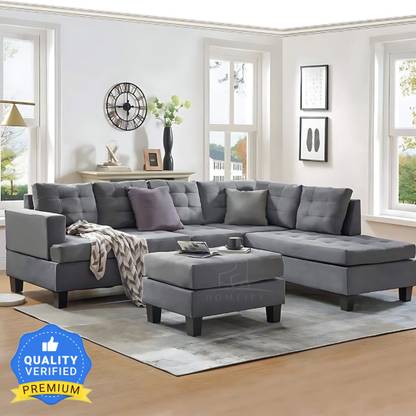 Homeify Alora Fabric 5- to 6-Seater Sofa L Shape Sofa Set For Living Room Fabric 6 Seater  Sofa
