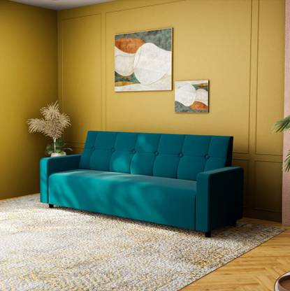 RM HOME Wilson Fabric 3 Seater Sofa  (Finish Color - Teal, DIY(Do-It-Yourself))