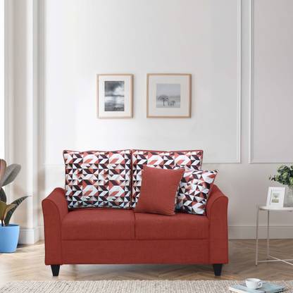 ARRA Regal Two Seater Sofa Rust Color Fabric 2 Seater  Sofa