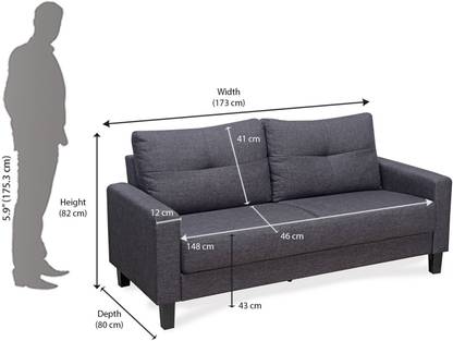 WESTIDO Ikea Fabric 3 Seater  Sofa