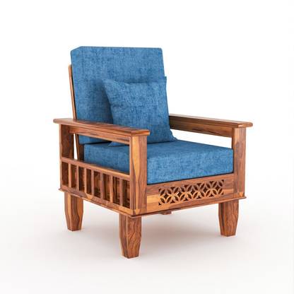 Flipkart Perfect Homes Solid Sheesham Wood 1 Seater Sofa For Living Room | Bedroom | Office Fabric 1 Seater  Sofa