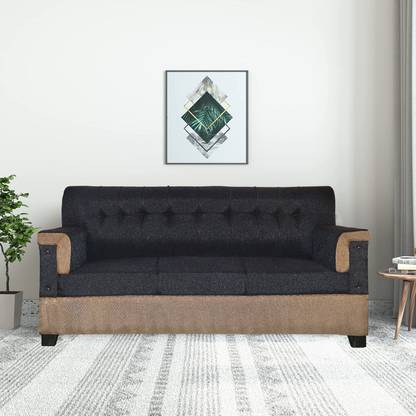 sugandha Premium Quality Jute Fabric 3 Seater  Sofa