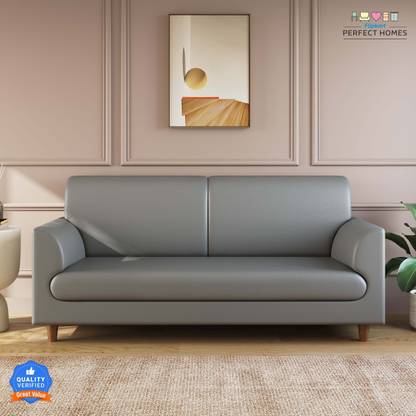 Flipkart Perfect Homes Zeno Sofa For Living Room Comfortable, Space Saving & Durable Design Leatherette 3 Seater Sofa