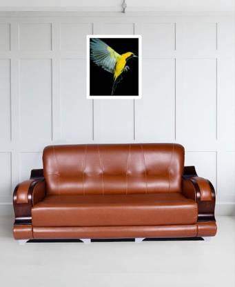 RM HOME Leatherette 3 Seater Sofa