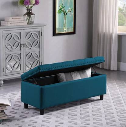 ENTERPRISES VELVET Upholstered Storage Bench Sofa Settee Storage Ottoman with Storage Fabric 2 Seater  Sofa