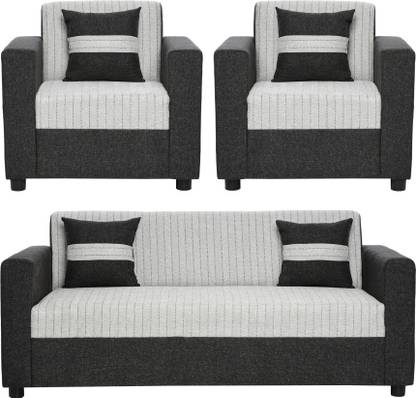 Fusion Furniture Factory Crete Black & Grey Fabric 5 Seater  Sofa