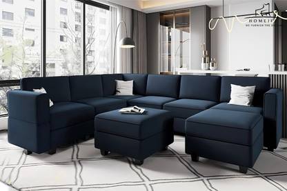 Homeify Skyler for Living Room Fabric 7 Seater  Sofa