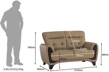 Durian Radiance Brown Leather 2 Seater  Sofa
