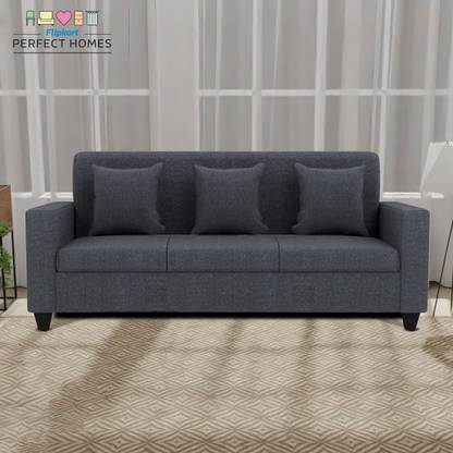 Flipkart Perfect Homes Omega Jut Fabric 3 Seater  Sofa