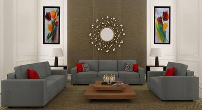 Homeify Poppy 6 Seater Living Room Sofa Set Fabric 3 + 2 + 1 Sofa Set