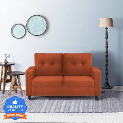 Flipkart Perfect Homes Ripley Two Seater Sofa Rust Fabric 2 Seater  Sofa