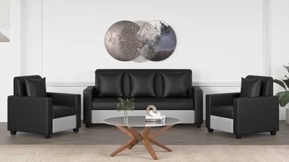 WESTIDO Solitaire Leatherette 3 + 1 + 1 Sofa Set
